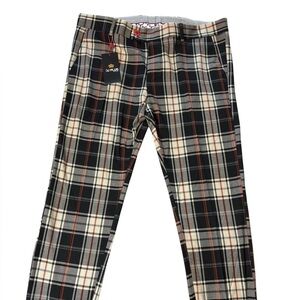 Plaid Men's Pants in Black and Tan